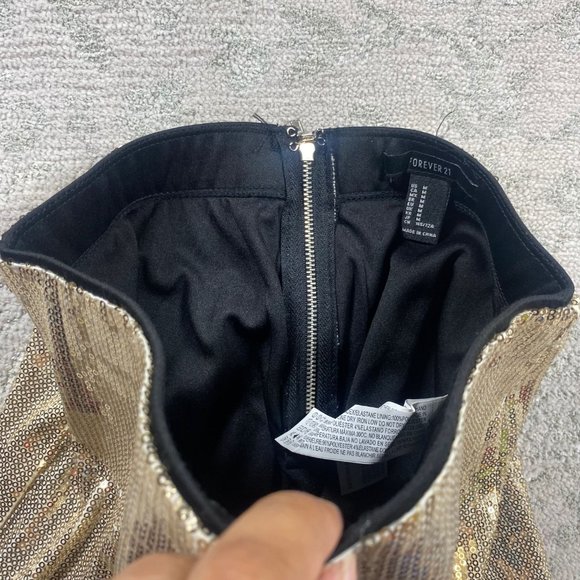 Forever 21 Shorts Medium Women's Sequins Beige Short - Picture 7 of 8